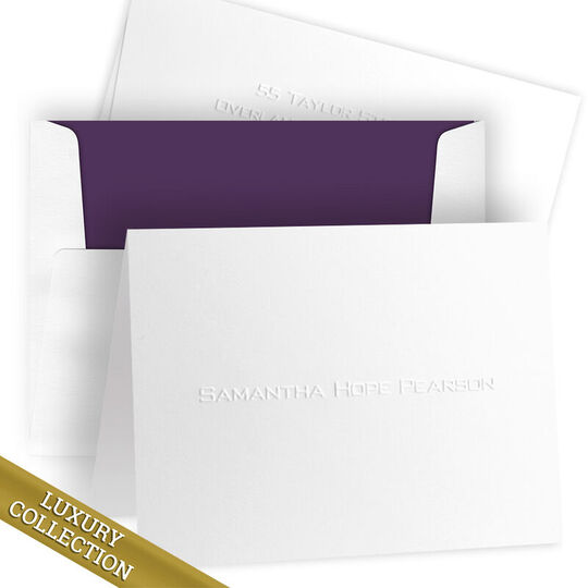 Luxury Samantha Folded Note Card Collection - Embossed